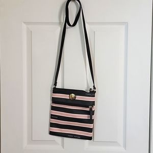Tommy Hilfiger Pink Black/White 9x8 inch  Crossbody Bag